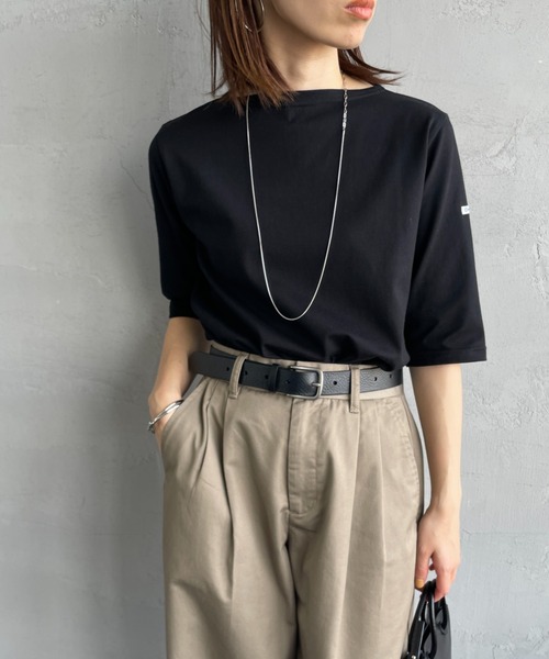 ORCIVAL（オーシバル） tシャツ ボートネック 5分袖カットソー