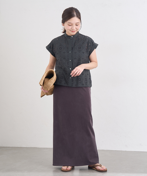 TICCA ブラック レース トップス 半袖 TICCA / ティッカ 別注レース半袖シャツ*（シャツ/ブラウス）｜Spick