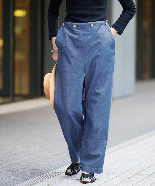 「IENA LA BOUCLE」 デニムパンツ 34 ブルー レディース_画像2