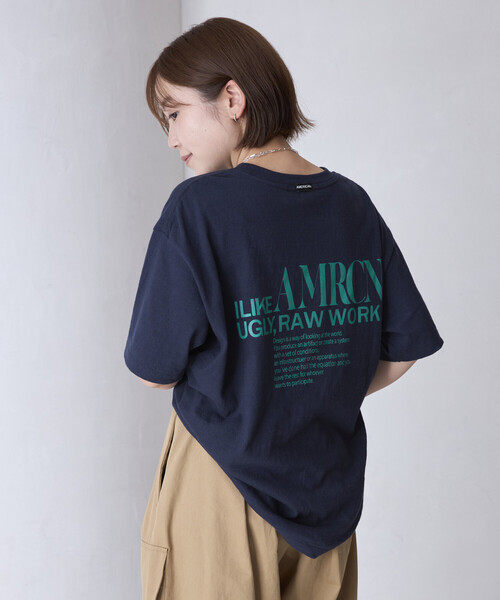 美品　Americana フリークスストア　AMRCN 天竺ロゴTシャツ AMERICANA（アメリカーナ） tシャツ 別注 丸胴 ラフィー天竺 ロゴ