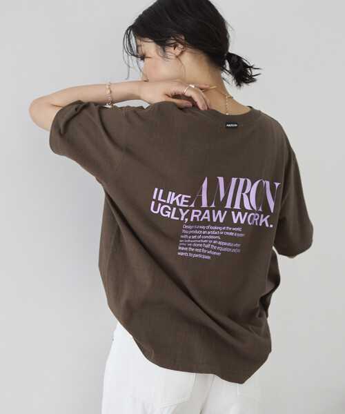 tシャツ Americana/アメリカーナ 別注 丸胴 ラフィー天竺 ロゴプリントTEE / リラックスフィット バックプリント半袖Tシャツの画像