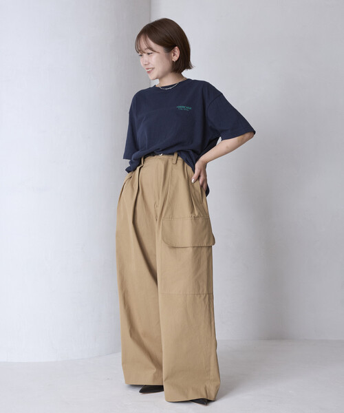 tシャツ Americana/アメリカーナ 別注 丸胴 ラフィー天竺 ロゴプリントTEE / リラックスフィット バックプリント半袖Tシャツの画像