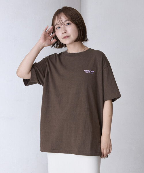 AMERICANA（アメリカーナ） tシャツ 別注 丸胴 ラフィー天竺 ロゴ