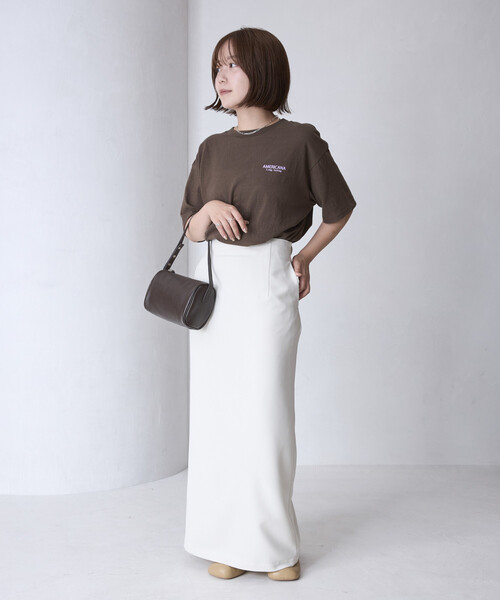 tシャツ Americana/アメリカーナ 別注 丸胴 ラフィー天竺 ロゴプリントTEE / リラックスフィット バックプリント半袖Tシャツの画像