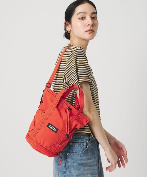 ショルダーバッグ バッグ 「AIGLE」コンパクト 2WAY ドロストバッグ レディースの画像