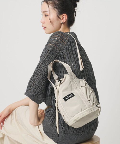 ショルダーバッグ バッグ 「AIGLE」コンパクト 2WAY ドロストバッグ レディースの画像