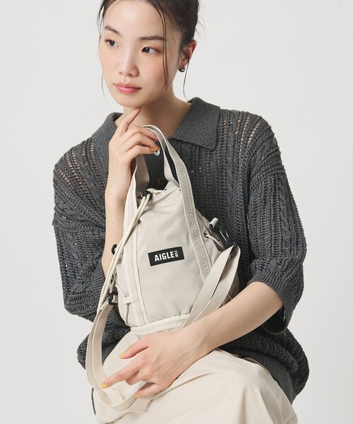 ショルダーバッグ バッグ 「AIGLE」コンパクト 2WAY ドロストバッグ レディースの画像