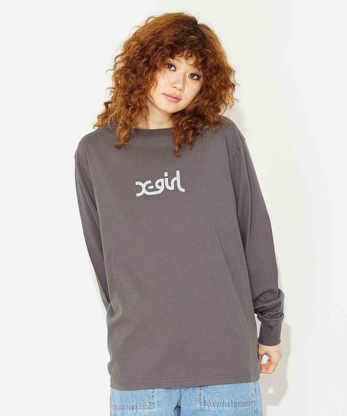 「X-girl」 長袖ワンピース X-LARGE ベージュ レディース_画像2