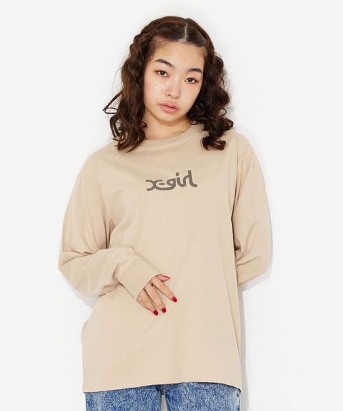 「X-girl」 長袖ワンピース X-LARGE ベージュ レディース_画像5