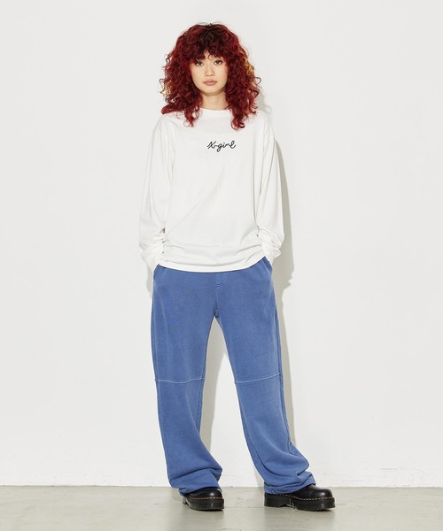 「X-girl」 長袖ワンピース X-LARGE ベージュ レディース_画像9