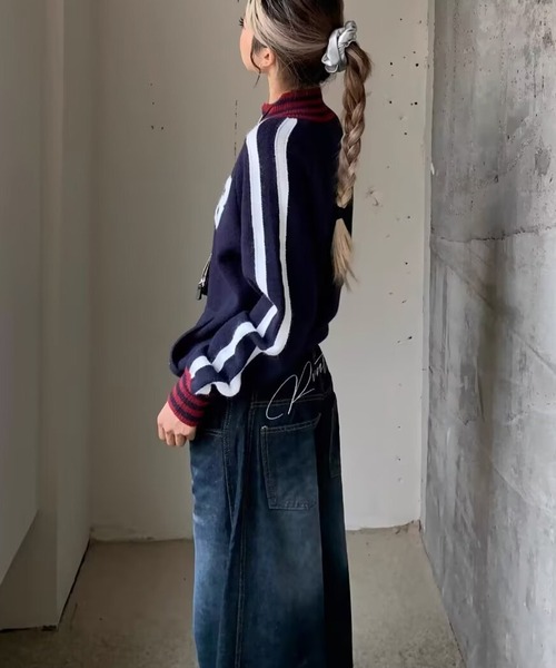 「MEMECLE」 デニムパンツ S ブルー レディース_画像4