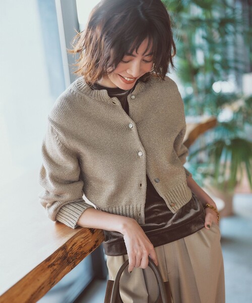 「uncrave」 ニットカーディガン 2 グレー レディース_画像5