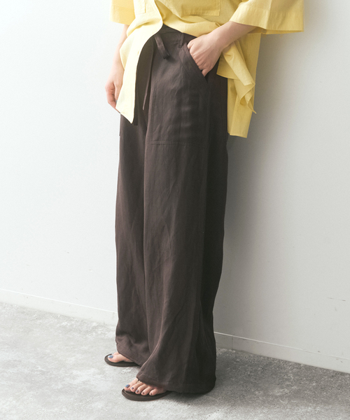 ワイドパンツ カーゴパンツ SHEN TANAKA*S ファティーグパンツ レディースの画像