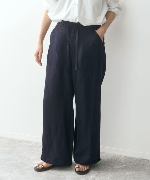 ワイドパンツ カーゴパンツ SHEN TANAKA*S ファティーグパンツ レディースの画像