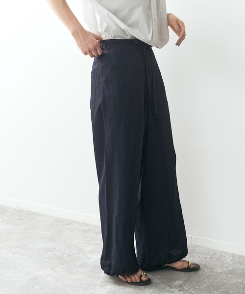 ワイドパンツ カーゴパンツ SHEN TANAKA*S ファティーグパンツ レディースの画像