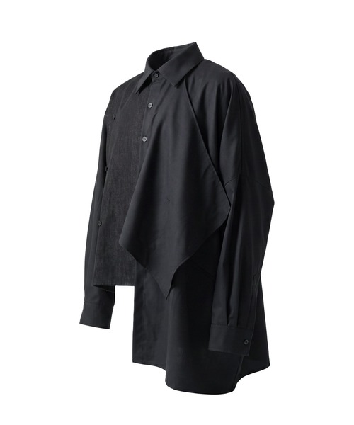 Ruze シャツ Asymmetry denim docking SH/アシンメトリーデニム Ruze シャツ Asymmetry denim docking SH/アシンメトリーデニム