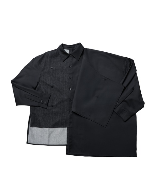 Ruze シャツ Asymmetry denim docking SH/アシンメトリーデニム