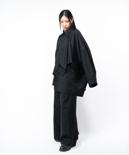 Ruze シャツ Asymmetry denim docking SH/アシンメトリーデニム