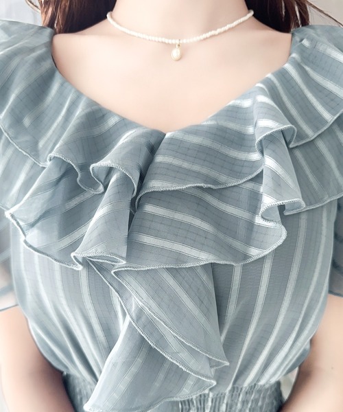 「mily bilet」 半袖ワンピース X-LARGE ホワイト レディース_画像9