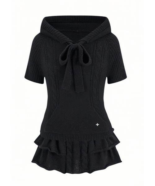 ANDWANG ワンピース 半袖 Fluffy Ribbon Knit Set : ZOZOTOWN Yahoo!店