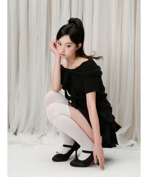 ANDWANG ワンピース 半袖 Fluffy Ribbon Knit Set : ZOZOTOWN Yahoo!店