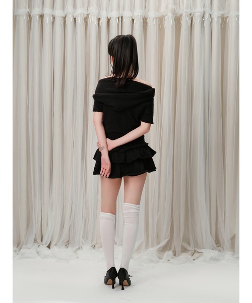 ANDWANG ワンピース 半袖 Fluffy Ribbon Knit Set : ZOZOTOWN Yahoo!店