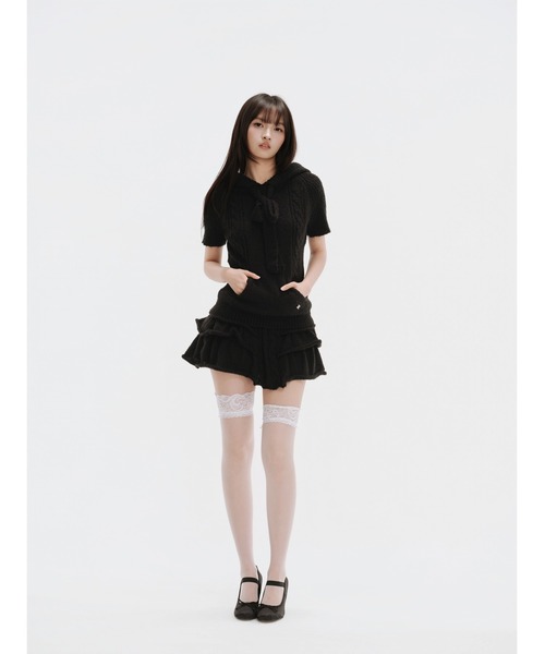 ANDWANG ワンピース 半袖 Fluffy Ribbon Knit Set : ZOZOTOWN Yahoo!店