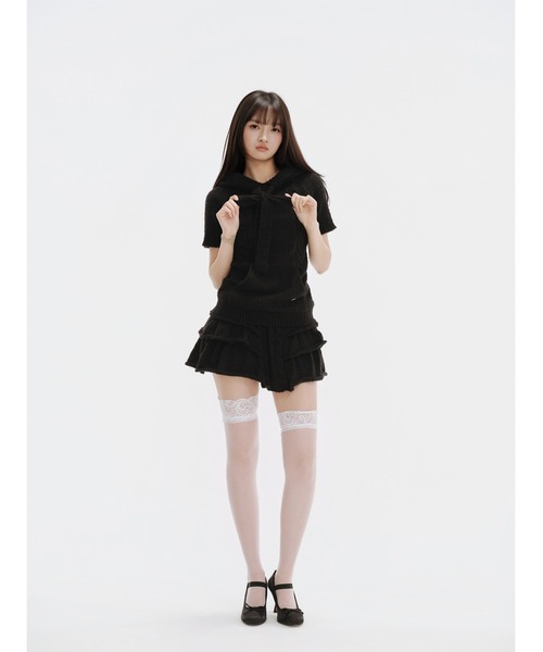 ANDWANG ワンピース 半袖 Fluffy Ribbon Knit Set : ZOZOTOWN Yahoo!店