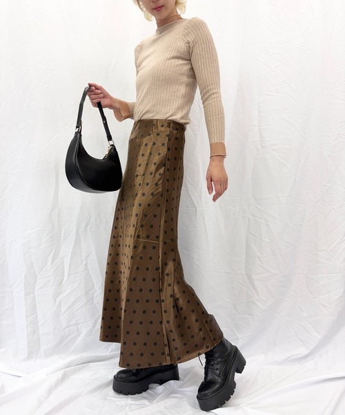 Alite cloth（アリーテクロス） ロング スカート ドット柄サテン