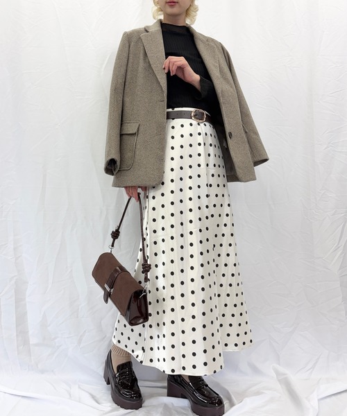 Alite cloth（アリーテクロス） ロング スカート ドット柄サテン