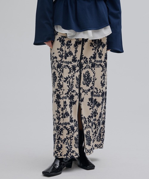 Ameri（アメリ） ロング スカート ZIP SLIT FLEECE SKIRT : ZOZOTOWN