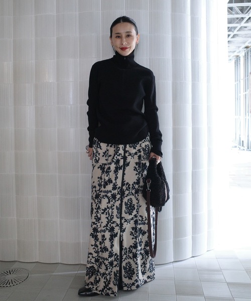 Ameri（アメリ） ロング スカート ZIP SLIT FLEECE SKIRT : ZOZOTOWN