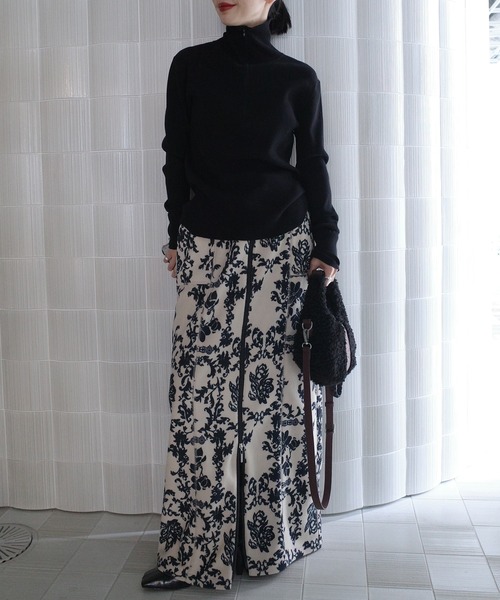 Ameri（アメリ） ロング スカート ZIP SLIT FLEECE SKIRT : ZOZOTOWN