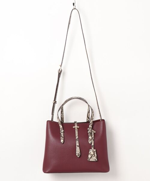 BASE ショルダーバッグ バッグ パイソン柄ベルト3層 2WAY