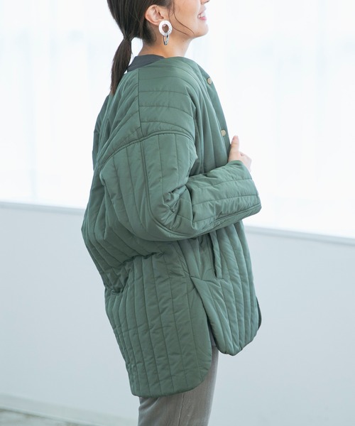 ぜひご ジャケット Paypayモール店 通販 Paypayモール ノーカラージャケット キルティングノーカラージャケット