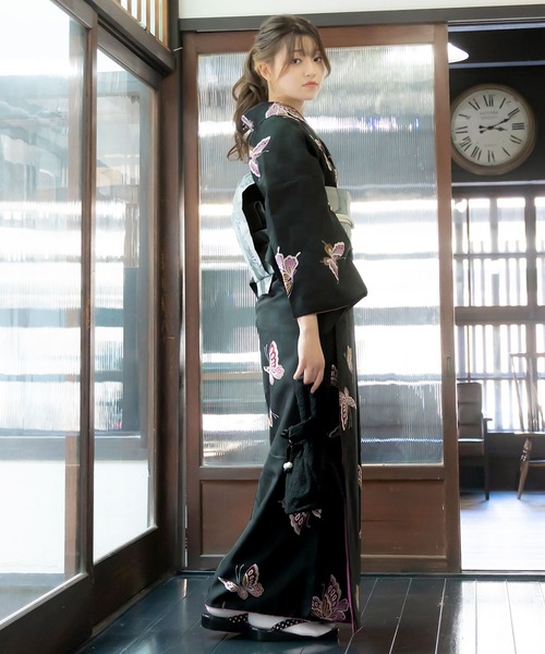 KIMONOMACHI 着物 レディース 洗える着物 単品 袷 M/L ミモザシリーズ 