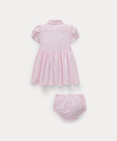 ワンピース ストライプド ニット オックスフォード ドレス キッズ 子供服 女の子の画像