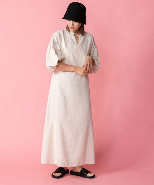 現行✨極美品✨ビアズリー 袖ボリュームスキッパーワンピース リネン 麻 ホワイト 楽天市場】リネンワンピース スキッパーリネンワンピース 綿麻
