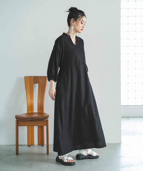 bohmal（ボマール） ワンピース リネンスキッパーロングワンピース