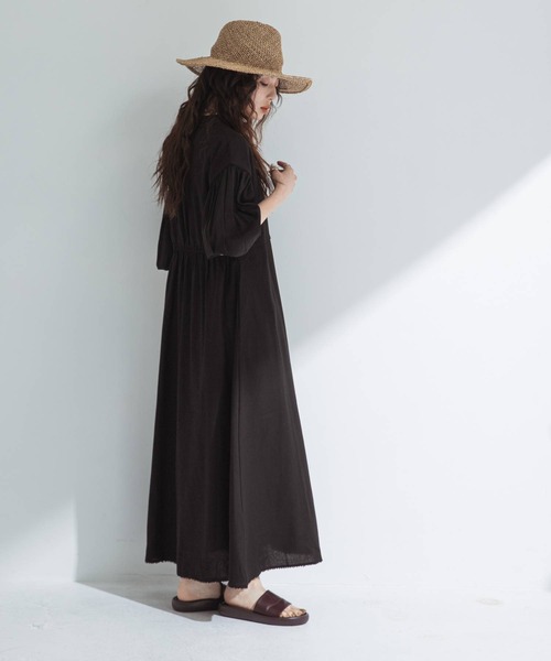 bohmal ワンピース リネンスキッパーロングワンピース