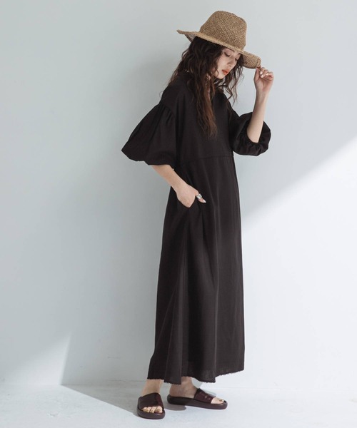 bohmal ワンピース リネンスキッパーロングワンピース