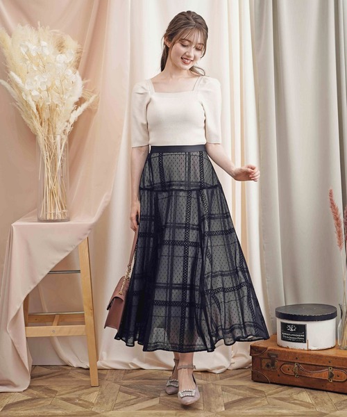 noela パターンフロッキーレーススカート Noela スカート パターンフロッキーレーススカート : ZOZOTOWN