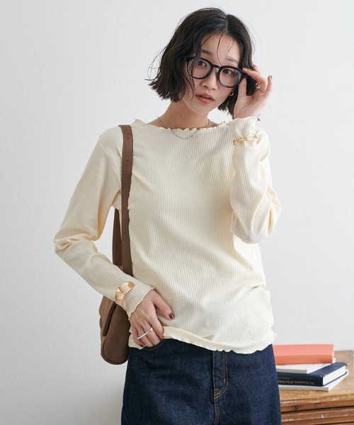 tシャツ 「新色追加！」「WEB限定」前後2WAYリブメローロングスリーブ レディース | Discoat | 36