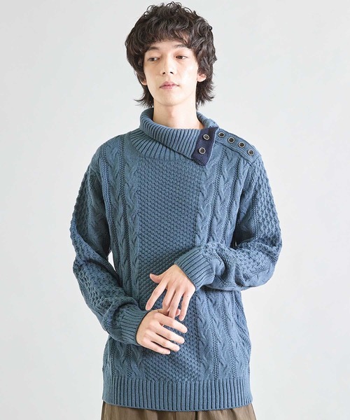 UNION STATION セーター ニット ドクターネックケーブルニット メンズ