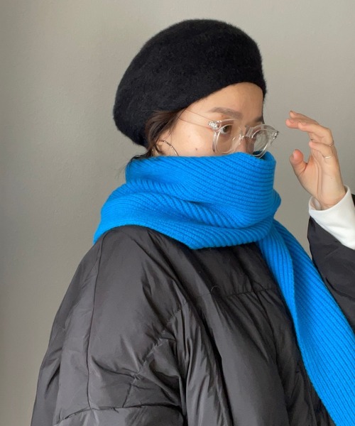 Rib Knit Muffler/リブニットマフラー　ブルー TODAYFUL（トゥデイフル）の「【TODAYFUL/トゥデイフル】Rib Knit