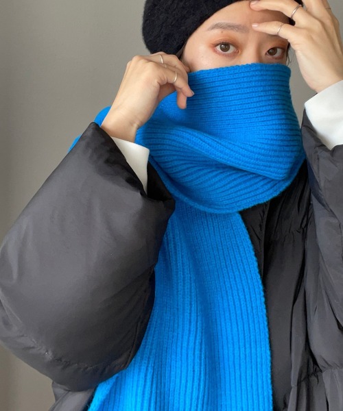 Rib Knit Muffler/リブニットマフラー　ブルー TODAYFUL（トゥデイフル）の「Rib Knit Muffler（マフラー）」 - WEAR