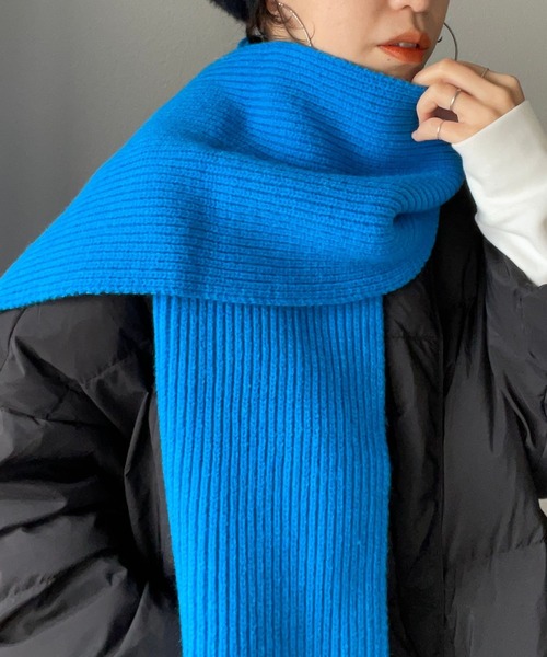 Rib Knit Muffler/リブニットマフラー　ブルー TODAYFUL（トゥデイフル）の「Rib Knit Muffler（マフラー）」 - WEAR