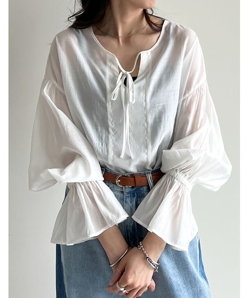 Re:EDIT（リエディ） ブラウス シャツ 「選べる」シアー/フロッキー