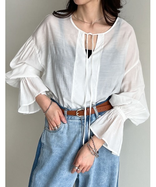 Re:EDIT（リエディ） ブラウス シャツ 「選べる」シアー/フロッキー