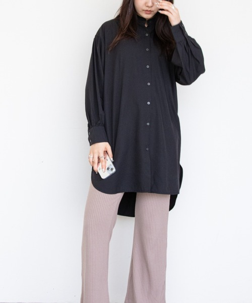 a lot of love シャツワンピース バンドカラー・シャツワンピース